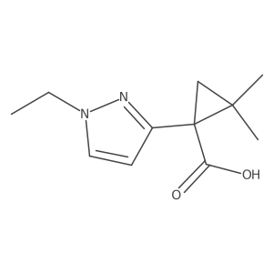 1-(1-ethyl-1H-pyrazol-3-yl)-2,2-dimethylcyclopropane-1-carboxylic acid结构式