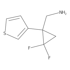 [2,2-Difluoro-1-(thiophen-3-yl)cyclopropyl]methanamine结构式