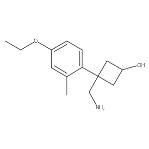 3-(Aminomethyl)-3-(4-ethoxy-2-methylphenyl)cyclobutan-1-ol结构式