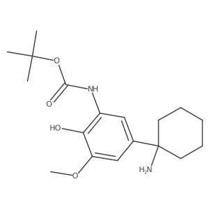 tert-butyl N-[5-(1-aminocyclohexyl)-2-hydroxy-3-methoxyphenyl]carbamate结构式