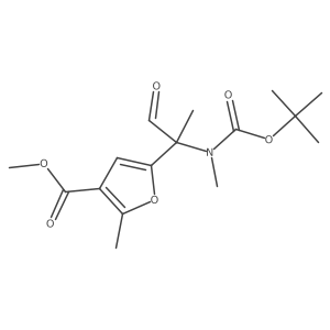 Methyl 5-(2-{[(tert-butoxy)carbonyl](methyl)amino}-1-oxopropan-2-yl)-2-methylfuran-3-carboxylate Structure