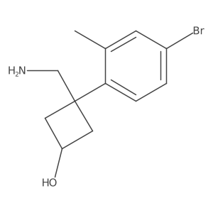 3-(Aminomethyl)-3-(4-bromo-2-methylphenyl)cyclobutan-1-ol结构式