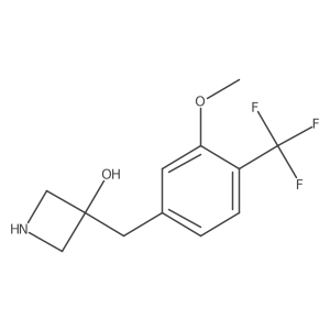 3-{[3-Methoxy-4-(trifluoromethyl)phenyl]methyl}azetidin-3-ol结构式