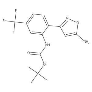 tert-butyl N-[2-(5-amino-1,2-oxazol-3-yl)-5-(trifluoromethyl)phenyl]carbamate结构式