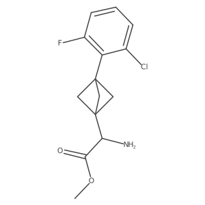 Methyl 2-amino-2-[3-(2-chloro-6-fluorophenyl)-1-bicyclo[1.1.1]pentanyl]acetate结构式