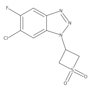 3-(6-Chloro-5-fluoro-1H-benzo[d][1,2,3]triazol-1-yl)thietane 1,1-dioxide Structure