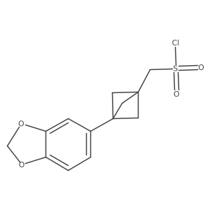 [3-(1,3-Benzodioxol-5-yl)-1-bicyclo[1.1.1]pentanyl]methanesulfonyl chloride结构式