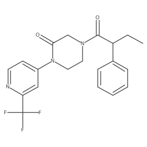 4-(2-Phenylbutanoyl)-1-[2-(trifluoromethyl)pyridin-4-yl]piperazin-2-one Structure