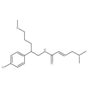 (E)-N-[2-(4-Chlorophenyl)-5-methoxypentyl]-4-(dimethylamino)but-2-enamide结构式