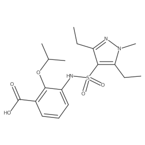 3-[(3,5-Diethyl-1-methylpyrazol-4-yl)sulfonylamino]-2-propan-2-yloxybenzoic acid Structure