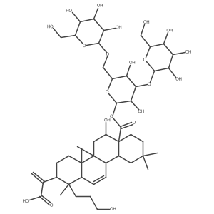 3,4-seco-16alpha-hydroxygypsogenic acid 28-O-beta-D-glucopyranosyl-(1-3)-beta-D-glucopyranosyl-(1-6)-beta-D-glucopyranoside结构式