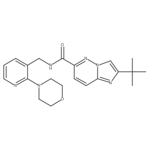 2-tert-butyl-N-{[2-(morpholin-4-yl)pyridin-3-yl]methyl}imidazo[1,2-b]pyridazine-6-carboxamide结构式