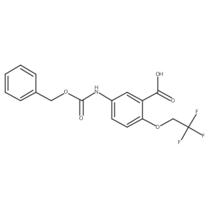 5-{[(Benzyloxy)carbonyl]amino}-2-(2,2,2-trifluoroethoxy)benzoic acid Structure