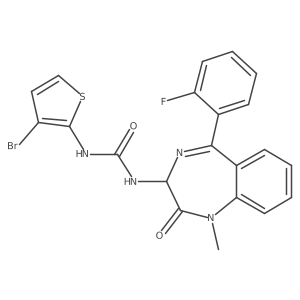 3-(3-bromothiophen-2-yl)-1-[5-(2-fluorophenyl)-1-methyl-2-oxo-2,3-dihydro-1H-1,4-benzodiazepin-3-yl]urea结构式