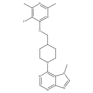 6-(4-{[(5-fluoro-2,6-dimethylpyrimidin-4-yl)oxy]methyl}piperidin-1-yl)-7-methyl-7H-purine结构式