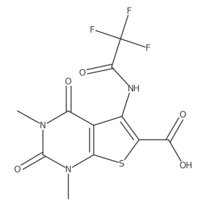 1,3-dimethyl-2,4-dioxo-5-(2,2,2-trifluoroacetamido)-1H,2H,3H,4H-thieno[2,3-d]pyrimidine-6-carboxylic acid结构式
