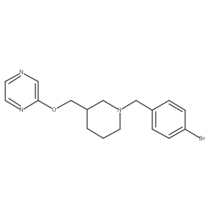 2-({1-[(4-Bromophenyl)methyl]piperidin-3-yl}methoxy)pyrazine结构式