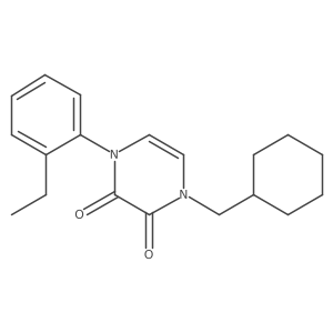 1-(Cyclohexylmethyl)-4-(2-ethylphenyl)-1,2,3,4-tetrahydropyrazine-2,3-dione结构式