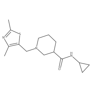 N-cyclopropyl-1-[(2,4-dimethyl-1,3-thiazol-5-yl)methyl]piperidine-3-carboxamide Structure