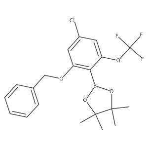 2-(2-(Benzyloxy)-4-chloro-6-(trifluoromethoxy)phenyl)-4,4,5,5-tetramethyl-1,3,2-dioxaborolane Structure