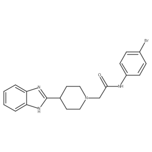 2-(4-(1H-benzo[d]imidazol-2-yl)piperidin-1-yl)-N-(4-bromophenyl)acetamide结构式