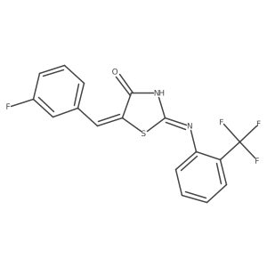 (2Z,5Z)-5-(3-fluorobenzylidene)-2-{[2-(trifluoromethyl)phenyl]imino}-1,3-thiazolidin-4-one Structure