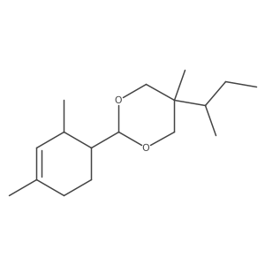 1,3-Dioxane, 2-[(1R,2R)-2,4-dimethyl-3-cyclohexen1-yl]-5-methyl-5-(1-methylpropyl)-, cis- Structure