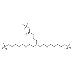 2,3-Dithia-8,11,14-triazapentadecan-15-oic acid, 11-[2-[[4-[(methylsulfonyl)thio]butyl]amino]ethyl]-, 1,1-dimethylethyl ester, 2,2-dioxide Structure