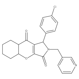 1-(4-chlorophenyl)-2-(pyridin-3-ylmethyl)-4a,5,6,7,8,8a-hexahydro-1H-chromeno[2,3-c]pyrrole-3,9-dione结构式