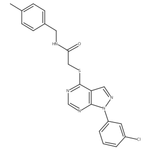 2-((1-(3-chlorophenyl)-1H-pyrazolo[3,4-d]pyrimidin-4-yl)thio)-N-(4-methylbenzyl)acetamide Structure