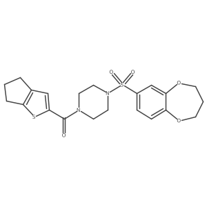 1-{4H,5H,6H-cyclopenta[b]thiophene-2-carbonyl}-4-(3,4-dihydro-2H-1,5-benzodioxepine-7-sulfonyl)piperazine结构式