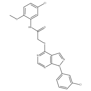 N-(5-chloro-2-methoxyphenyl)-2-((1-(3-chlorophenyl)-1H-pyrazolo[3,4-d]pyrimidin-4-yl)thio)acetamide Structure