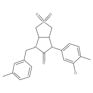 1-(3-chloro-4-methylphenyl)-3-(3-methylbenzyl)tetrahydro-1H-thieno[3,4-d]imidazol-2(3H)-one 5,5-dioxide结构式
