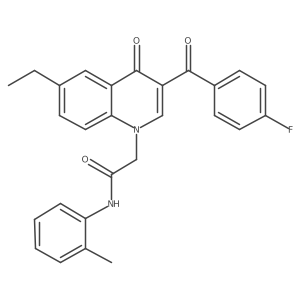 2-(6-ethyl-3-(4-fluorobenzoyl)-4-oxoquinolin-1(4H)-yl)-N-(o-tolyl)acetamide结构式