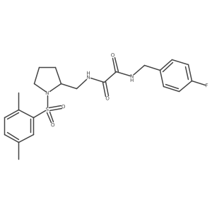 N1-((1-((2,5-dimethylphenyl)sulfonyl)pyrrolidin-2-yl)methyl)-N2-(4-fluorobenzyl)oxalamide结构式
