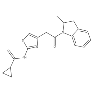 N-(4-(2-(2-methylindolin-1-yl)-2-oxoethyl)thiazol-2-yl)cyclopropanecarboxamide Structure