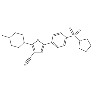 5-(4-Methylpiperazin-1-yl)-2-[4-(pyrrolidin-1-ylsulfonyl)phenyl]-1,3-oxazole-4-carbonitrile结构式