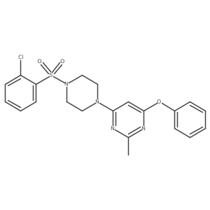 4-(4-((2-Chlorophenyl)sulfonyl)piperazin-1-yl)-2-methyl-6-phenoxypyrimidine Structure