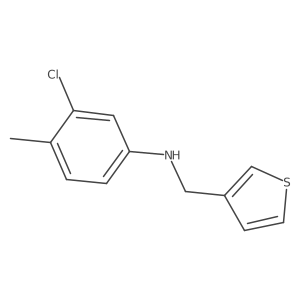 3-chloro-4-methyl-N-(thiophen-3-ylmethyl)aniline结构式