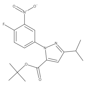 tert-butyl 1-(4-fluoro-3-nitrophenyl)-3-isopropyl-1H-pyrazole-5-carboxylate结构式
