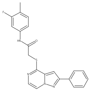 N-(3-fluoro-4-methylphenyl)-2-[(2-phenylpyrazolo[1,5-a]pyrazin-4-yl)thio]acetamide结构式