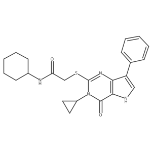 N-cyclohexyl-2-({3-cyclopropyl-4-oxo-7-phenyl-3H,4H,5H-pyrrolo[3,2-d]pyrimidin-2-yl}sulfanyl)acetamide结构式
