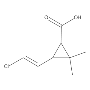 E,Z-cis-3-(2-Chloroethenyl)-2,2-dimethyl-cyclopropanecarboxylic Acid结构式