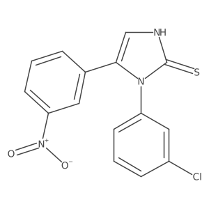 O=[N+]([O-])c1cccc(-c2c[nH]c(=S)n2-c2cccc(Cl)c2)c1结构式
