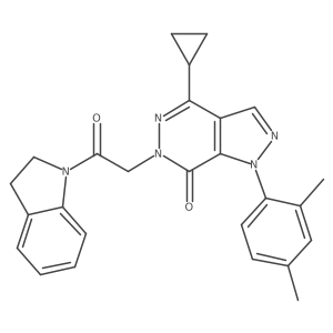 4-cyclopropyl-1-(2,4-dimethylphenyl)-6-(2-(indolin-1-yl)-2-oxoethyl)-1H-pyrazolo[3,4-d]pyridazin-7(6H)-one结构式