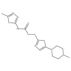 N-(5-methyl-1,3,4-thiadiazol-2-yl)-2-((5-(4-methylpiperazin-1-yl)-1,3,4-thiadiazol-2-yl)thio)acetamide Structure