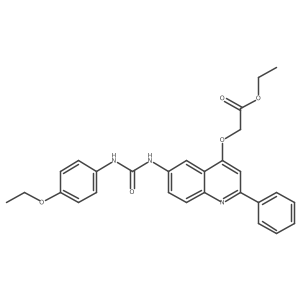 Ethyl 2-((6-(3-(4-ethoxyphenyl)ureido)-2-phenylquinolin-4-yl)oxy)acetate Structure