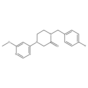 1-[(4-Fluorophenyl)methyl]-4-(6-methoxypyrimidin-4-yl)piperazin-2-one Structure
