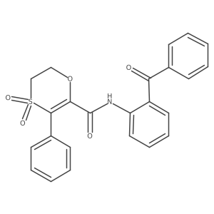 3-phenyl-N-[2-(phenylcarbonyl)phenyl]-5,6-dihydro-1,4-oxathiine-2-carboxamide 4,4-dioxide Structure