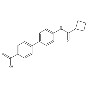 4-(5-[(Cyclobutylcarbonyl)amino]pyridin-2-yl)benzoic acid结构式